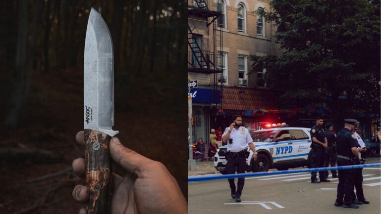 man attacks father with butcher knife, NYPD kills him on sight